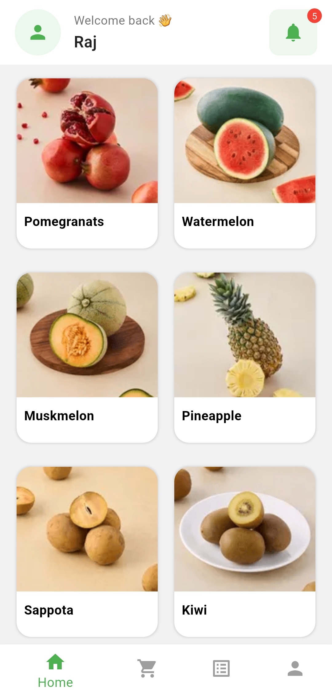 mobile app view