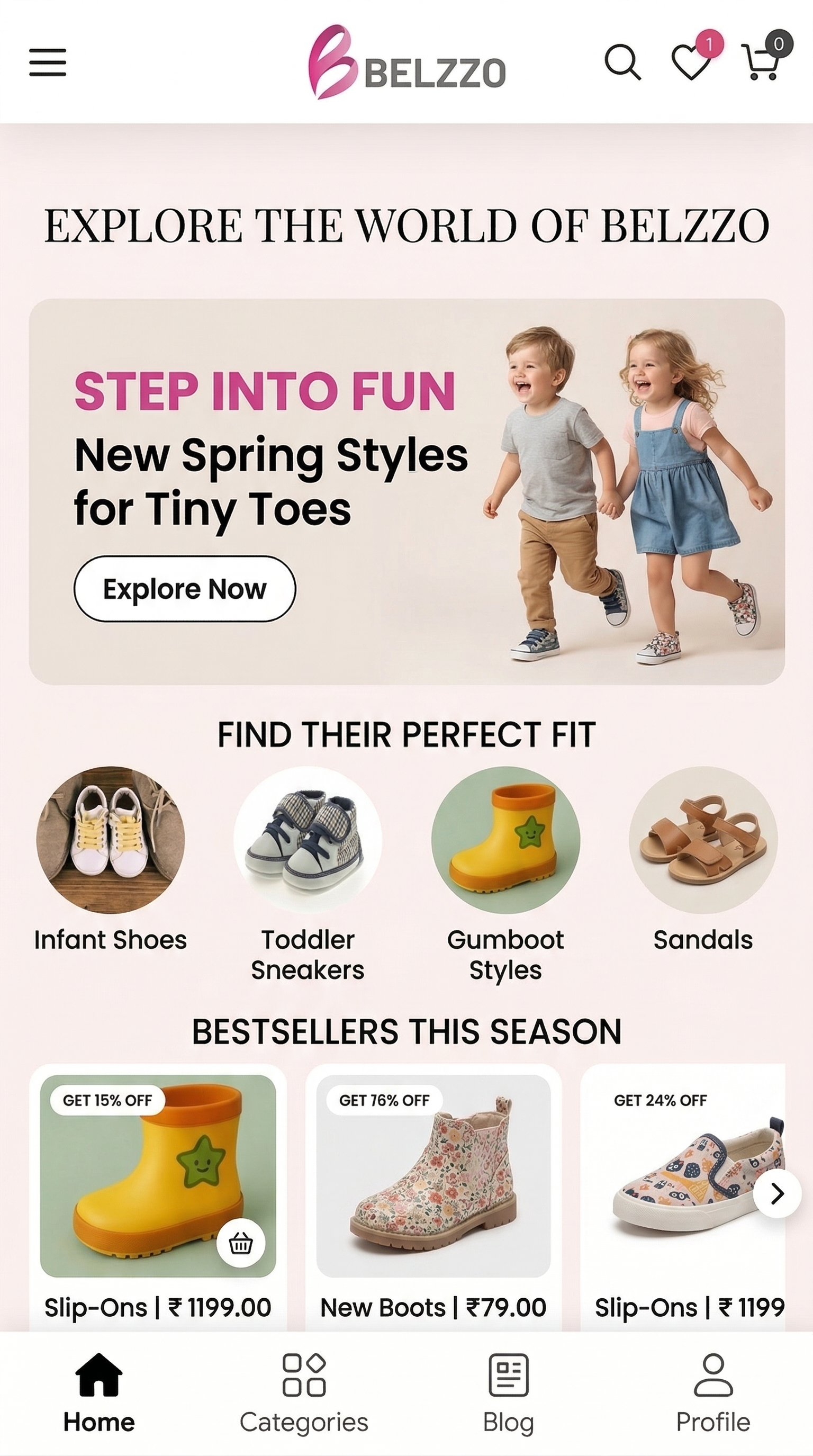 ecommerce home page ui for mobile app