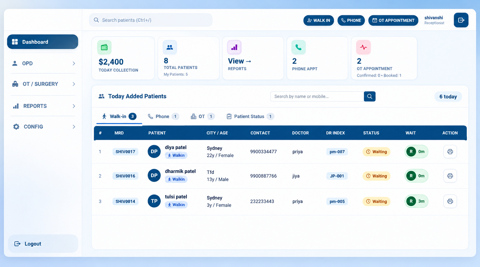 recipient dashboard