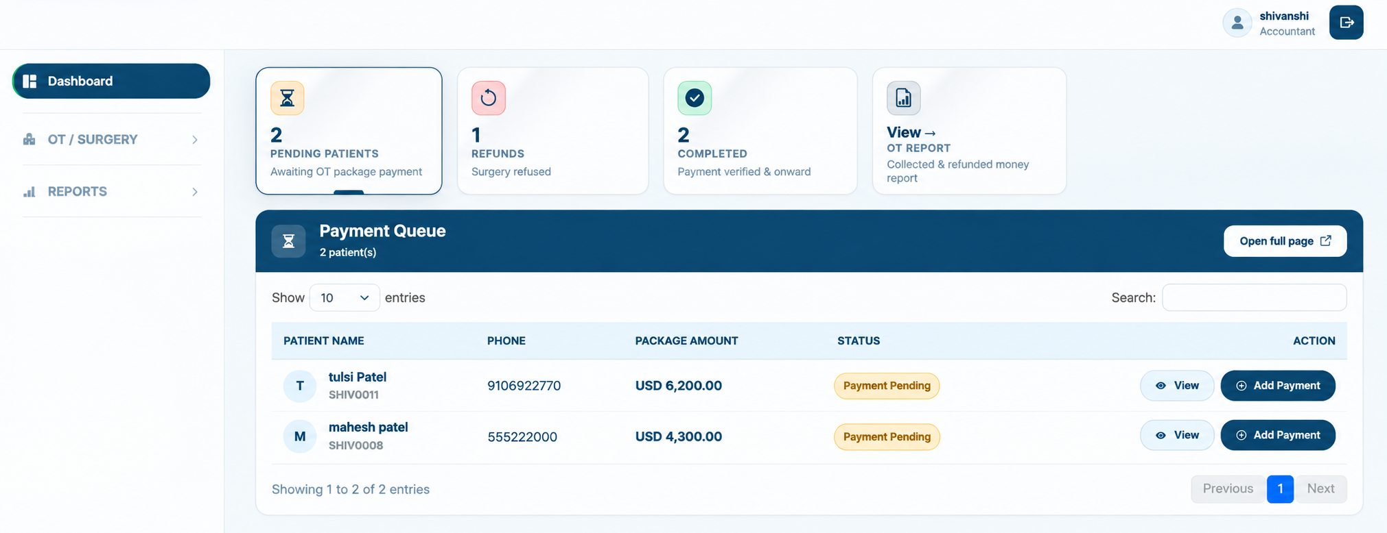 accountant dashboard